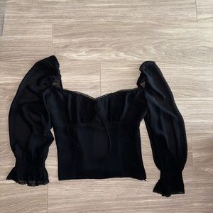 Aritzia long sleeve black blouse